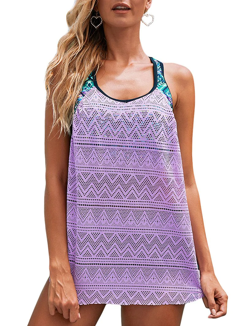 Geometry Double Up Swim Top