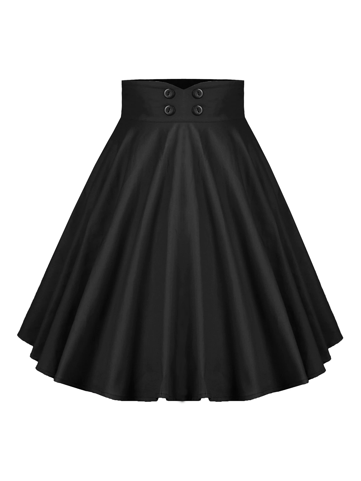 Buttoned A Line High Rise Pleated Skirt