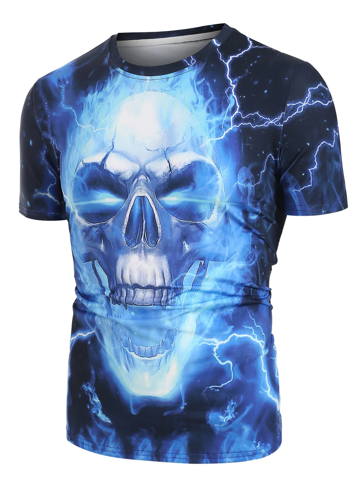 Lightning Skull 3D Print Basic T Shirt