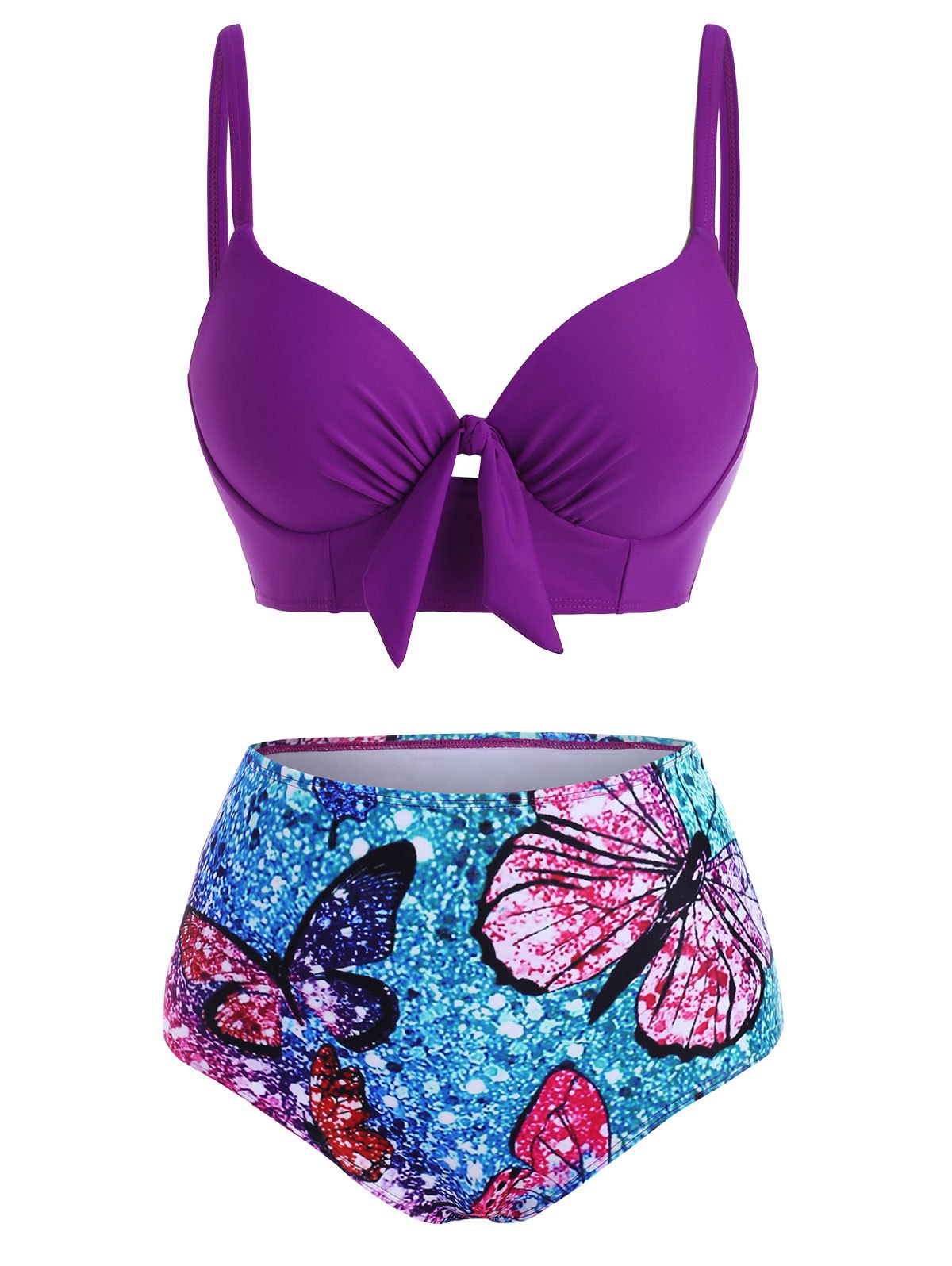 Butterfly Print Tied Underwire Bikini Swimwear