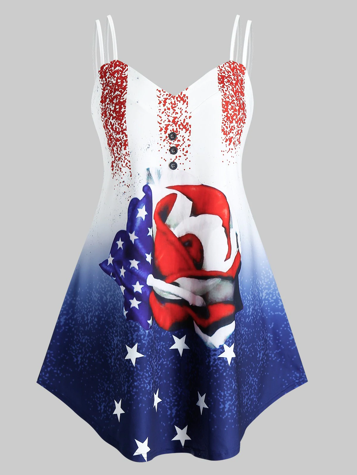 Plus Size American Flag Print Swing Tank Top