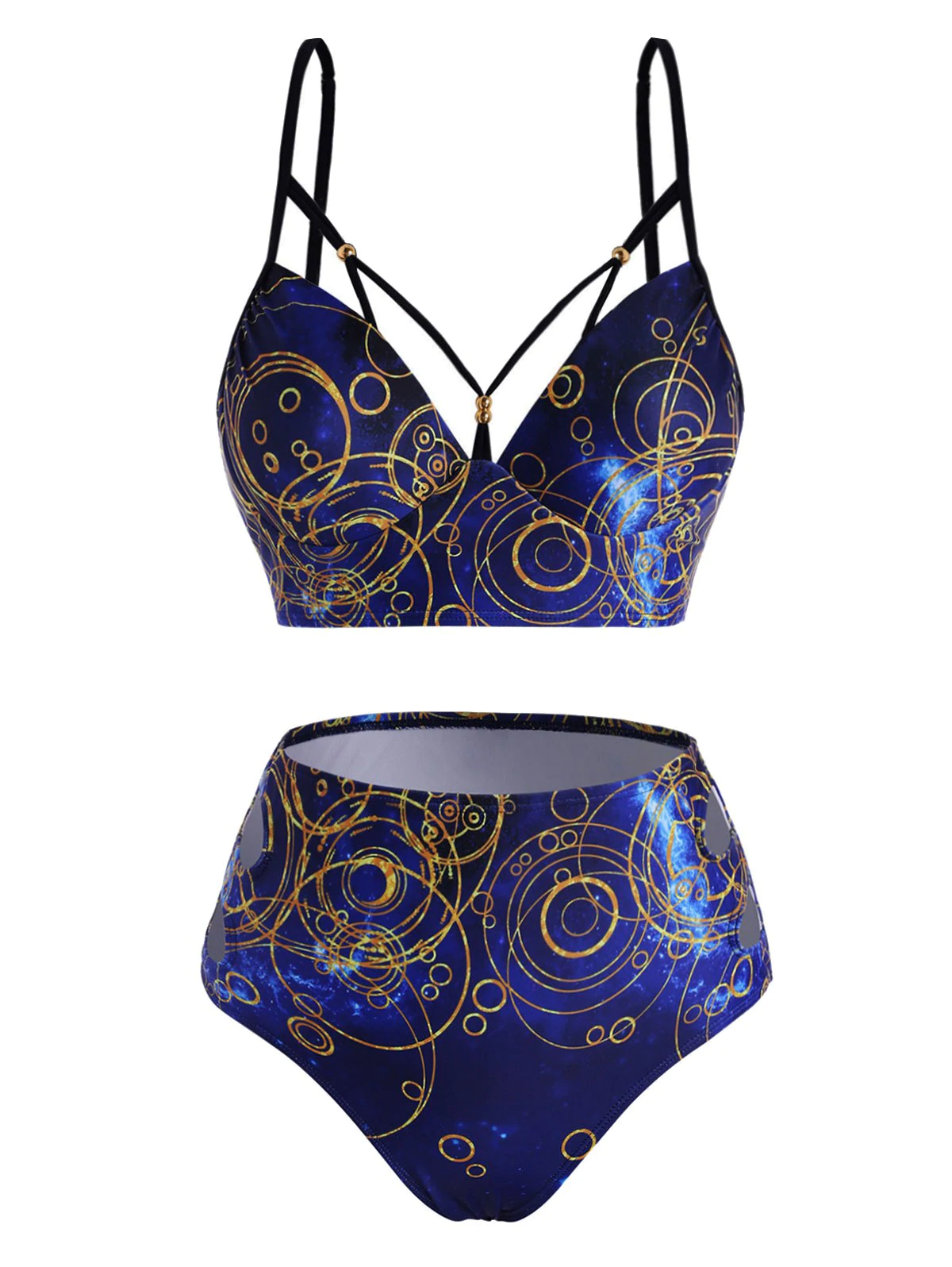 Starry Sky Strappy Cutout Underwire Bikini Swimwear