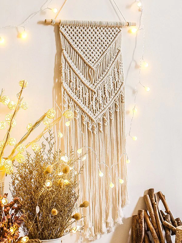 Home Decoration Fringed Macrame Bohemian Wall Hanging