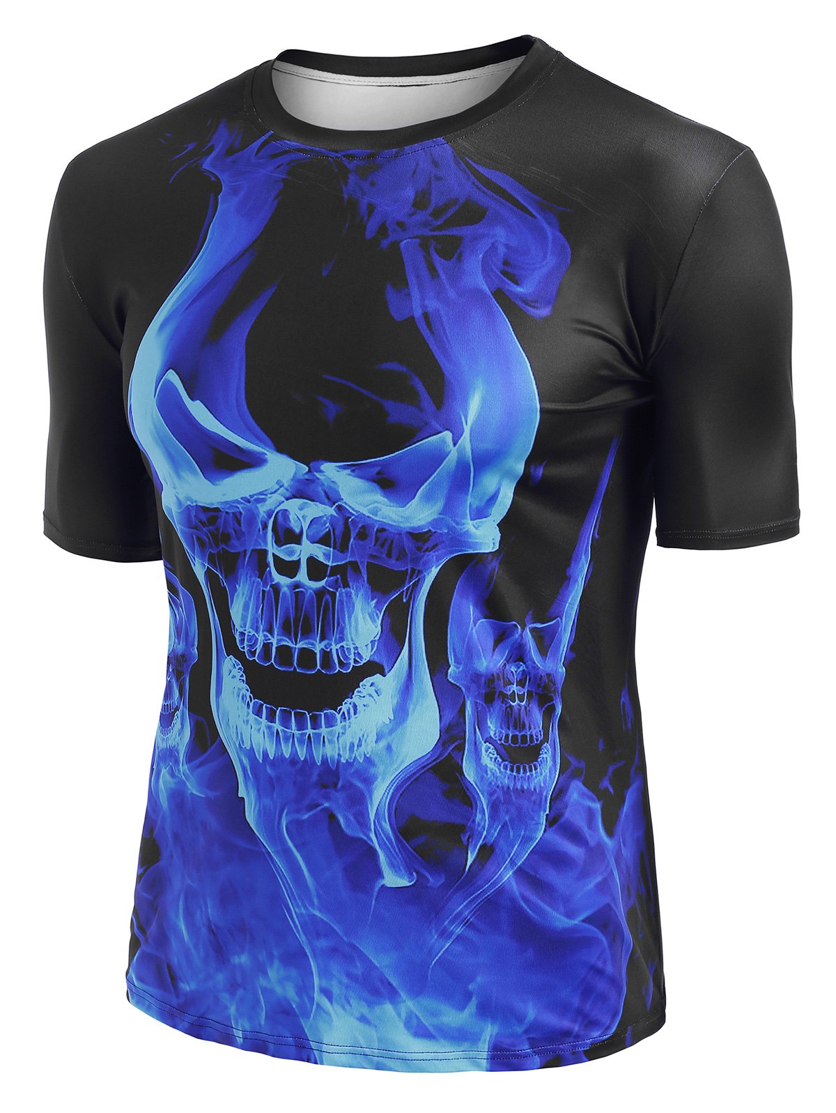 Smoke Skull Print Short Sleeve T-shirt