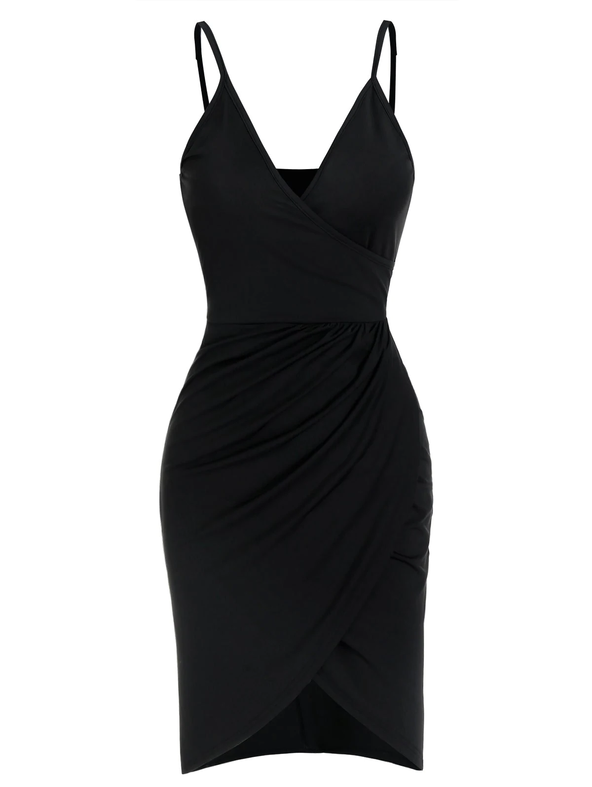 Draped Wrap Spaghetti Strap Dress