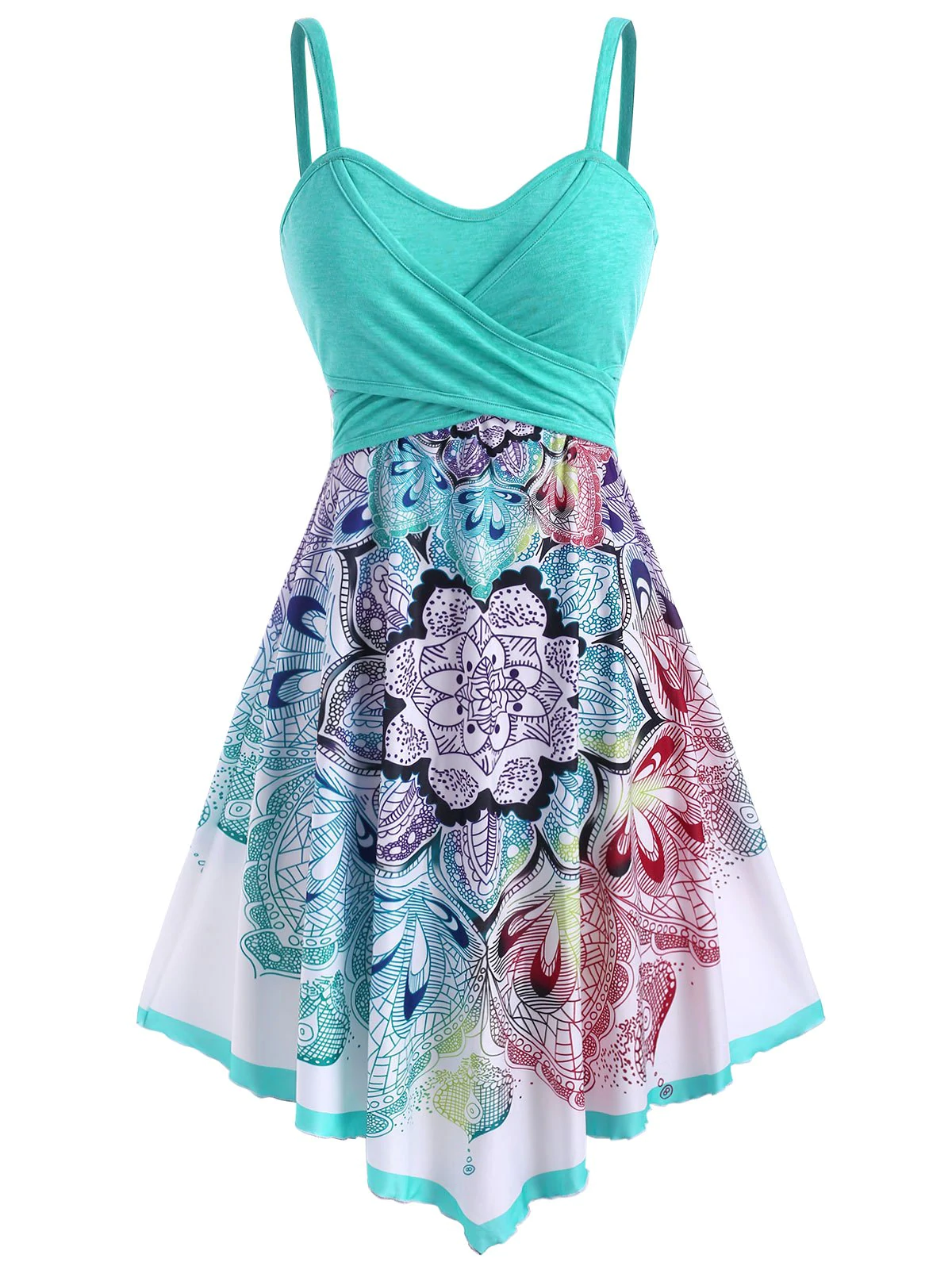 Bohemian Flower Crossover Empire Waist Dress