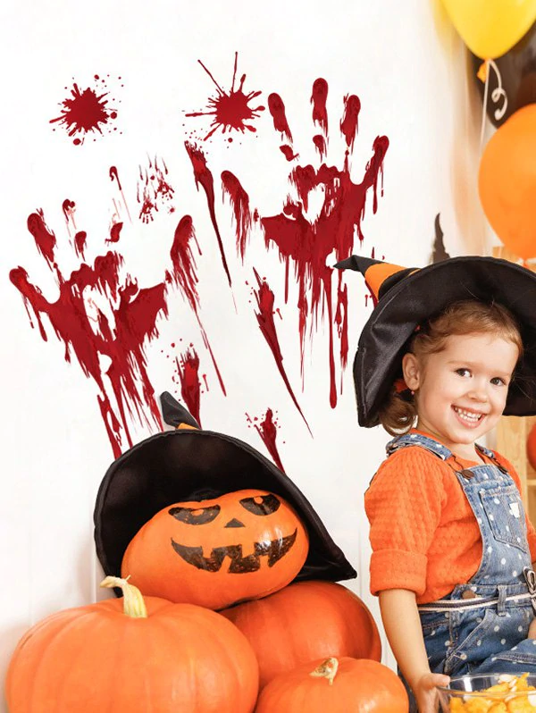 Halloween Blood Handprint Window Wall Stickers