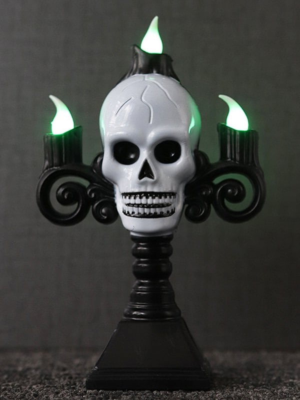 Halloween Skull Candlestick Shape LED Table Light