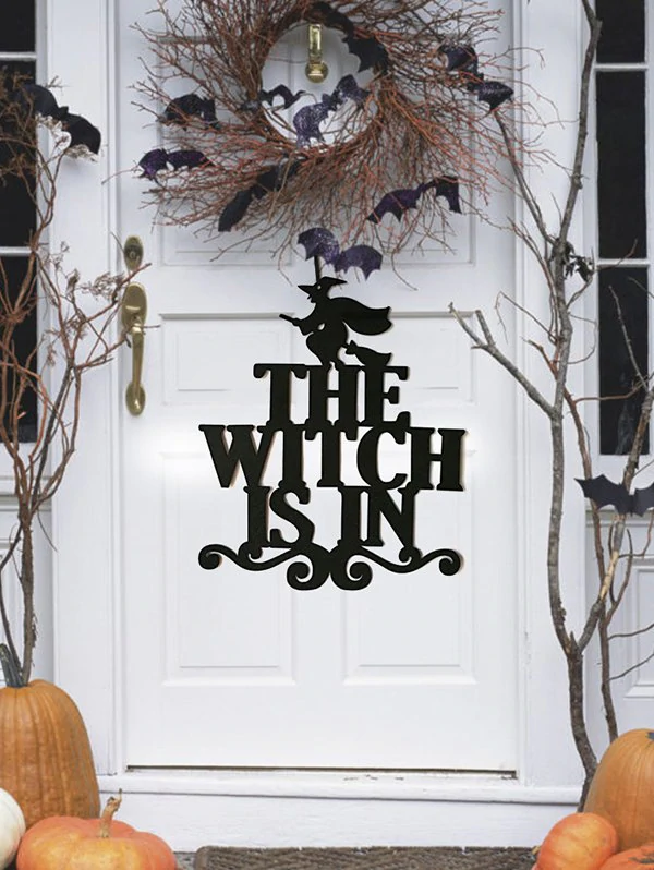 Halloween Door Wall Non-woven Fabric Witch Hanging Decor