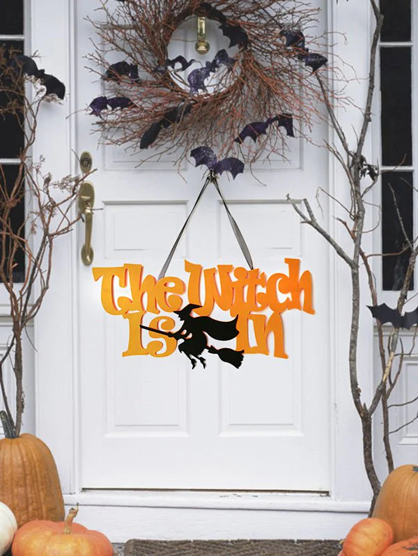 Halloween Witch Non-woven Fabric Door Hanging Decor