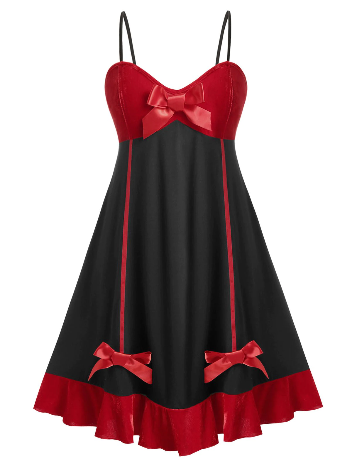 Plus Size Bowknot Vintage Fit and Flare Dress