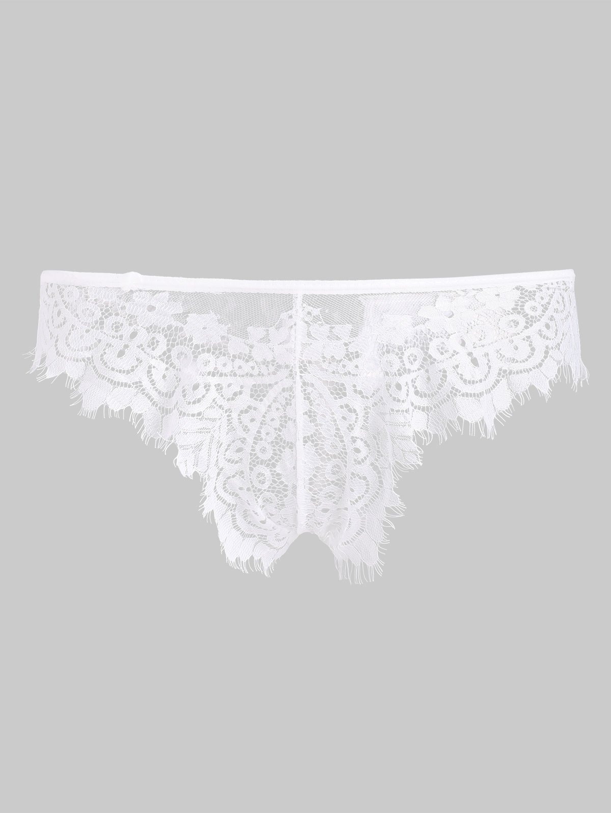 Scalloped Eyelash Lace Thong Panty