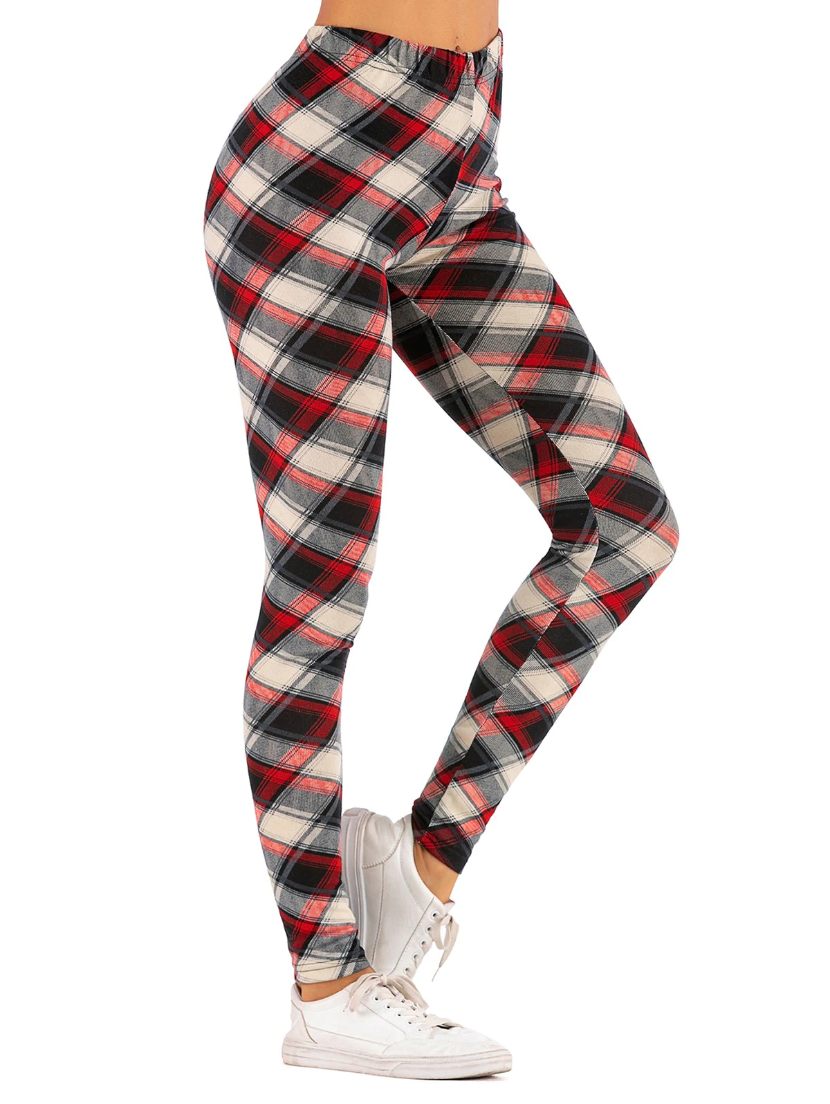 Checked High Rise Leggings