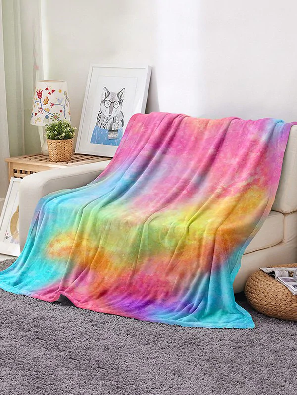 Tie Dye Pattern Soft Flannel Blanket