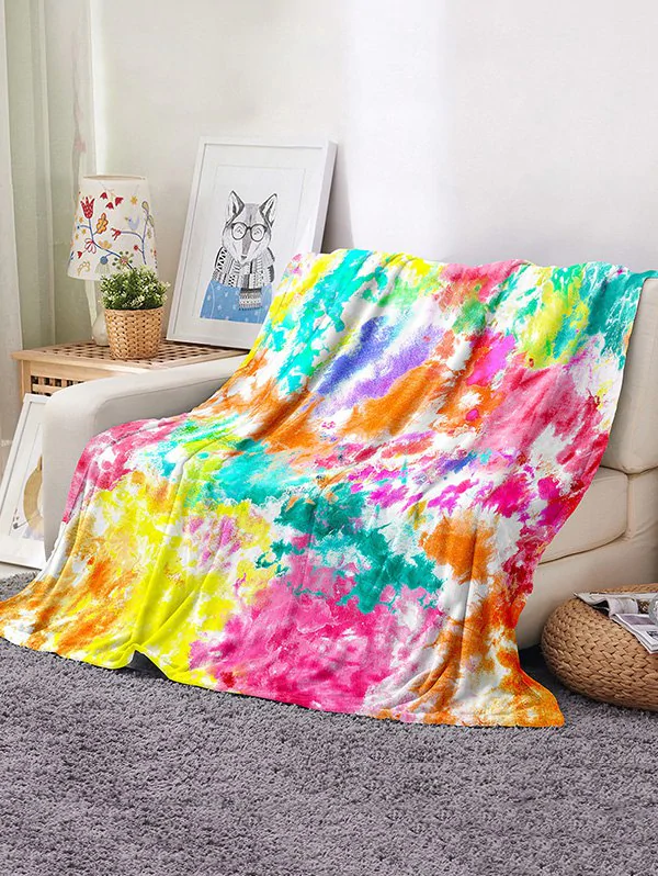 Painted Pattern Reversible Flannel Skin-friendly Blanket