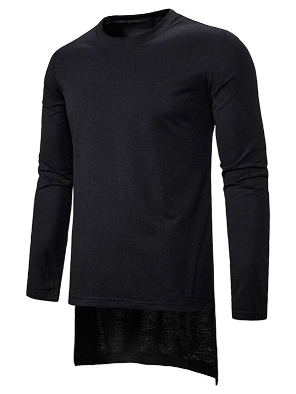 Plain Crew Neck High Low Longline T Shirt