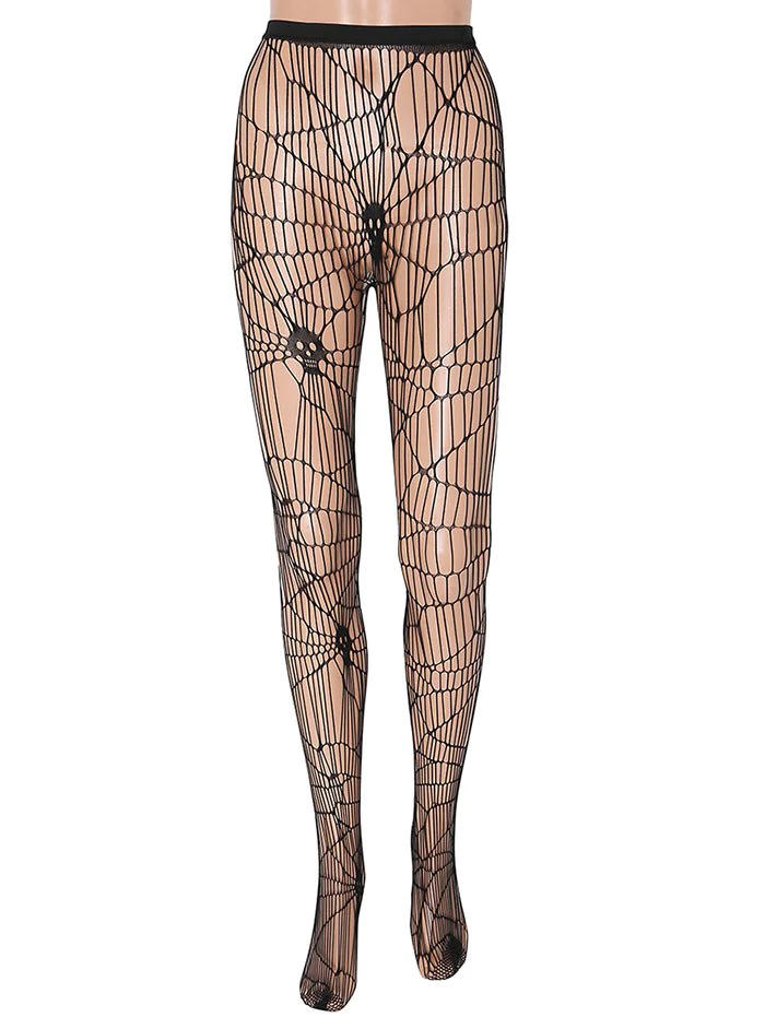 Halloween Skull Fishnet Pantyhose