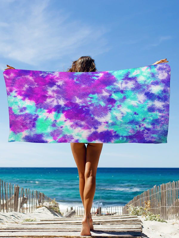 Colorblock Tie Dye Seaside Beach Throw