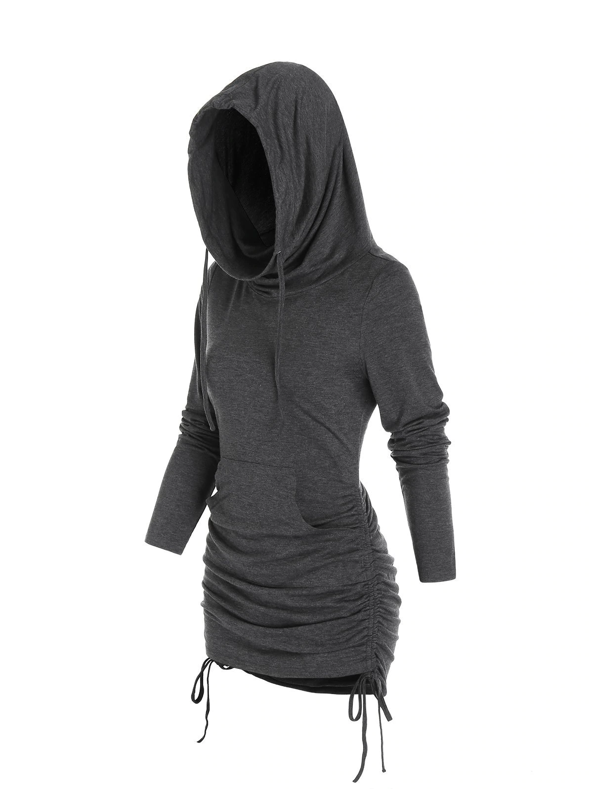 Kangaroo Pocket Cinched Heathered Hoodie