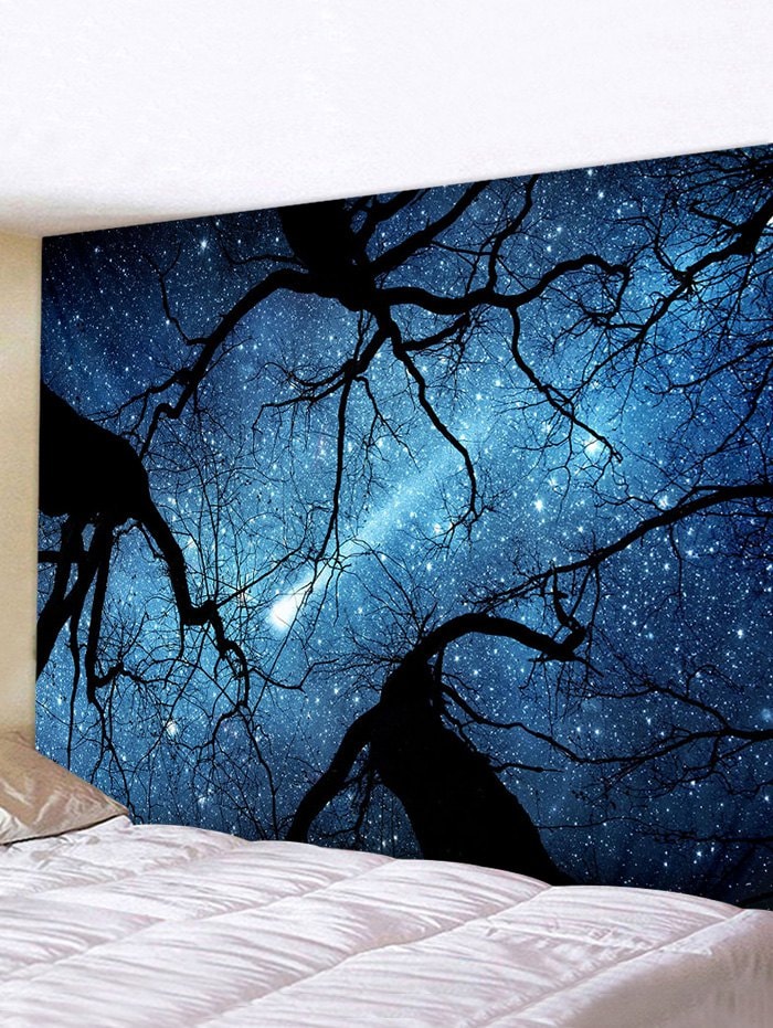 3D Digital Printing Starry Sky Tree Waterproof Tapestry