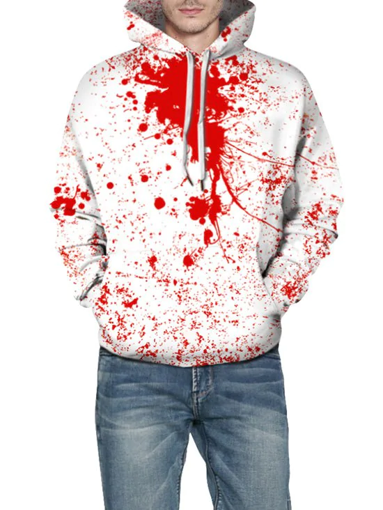 Halloween Blood Splash Print Hoodie