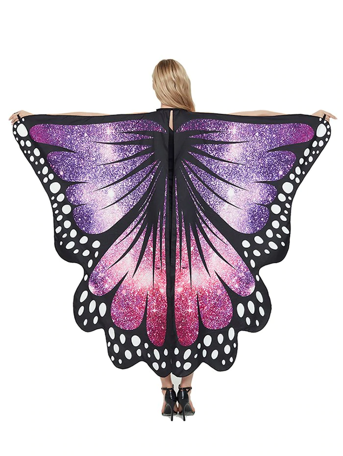 Halloween Party Cosplay Butterfly Wing Pattern Decorative Cape