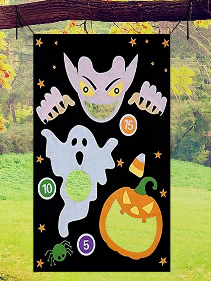 Halloween Outdoor Pumpkin Print Hanging Toss Game Felt With 3Pcs