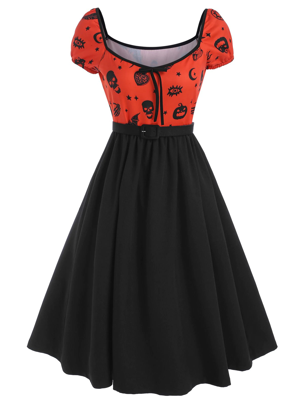 Halloween Skull Skeleton Hand Bowknot Dress