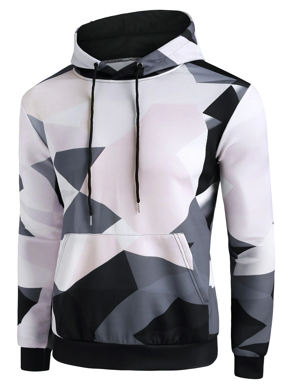 Diamond Geo Print Casual Hoodie