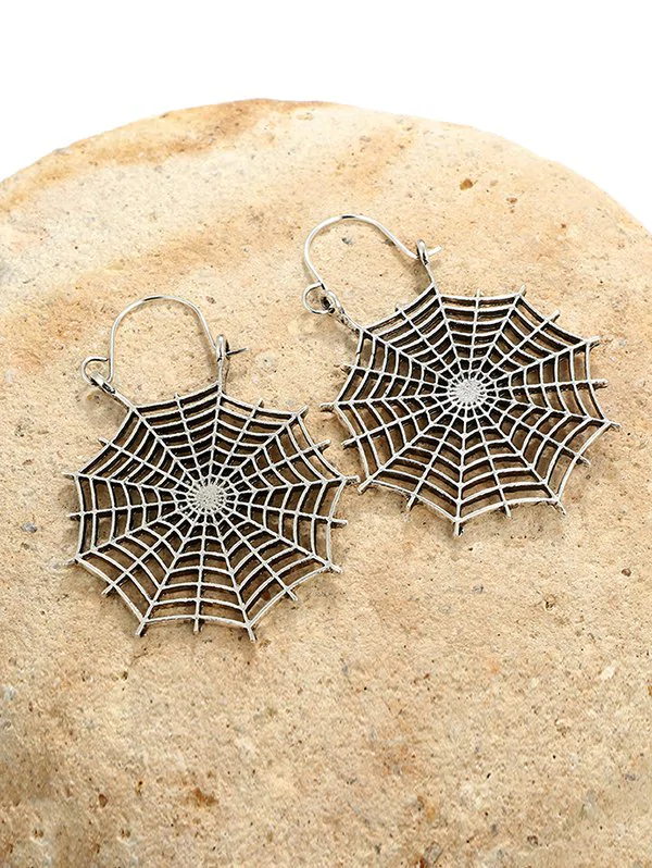 Halloween Spider Web Drop Earrings