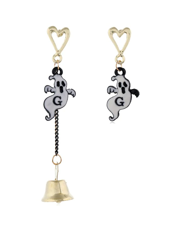 Halloween Ghost Bell Shape Asymmetrical Earrings