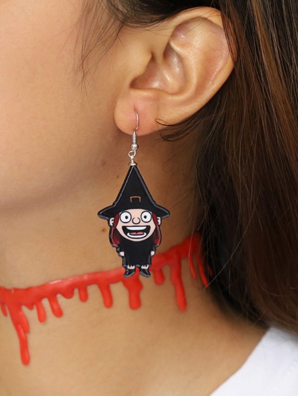 Halloween Cartoon Witch Earrings