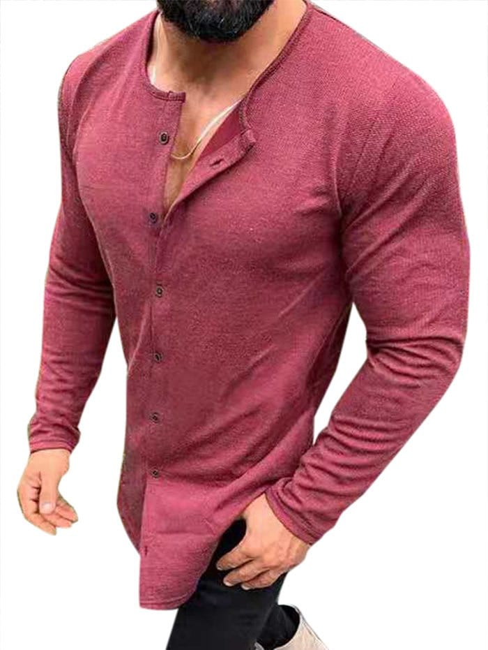 Plain Button Up Casual T Shirt