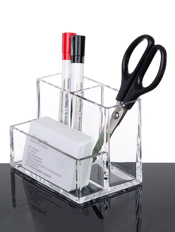 Transparent Acrylic Desk Storage Pen Holder