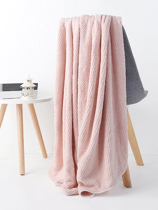 Textured Absorbent Fleece Solid Bath Towel