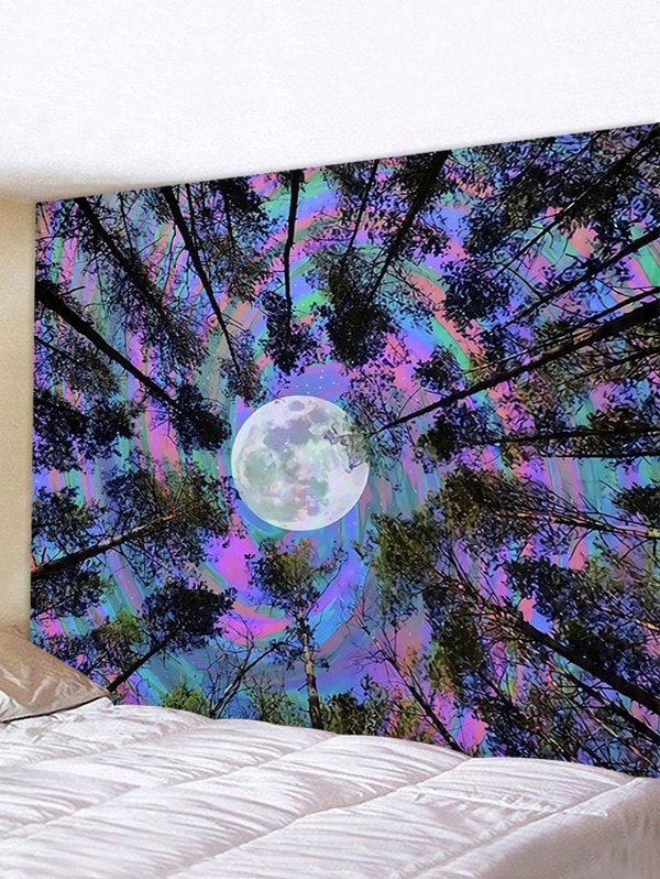 Forest Moon Print Home Wall Tapestry