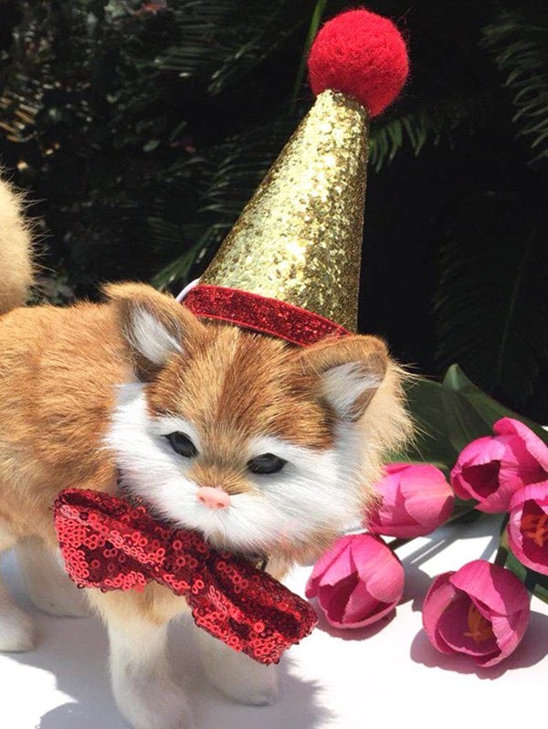 Christmas Sequined Pet Bow Tie Hat Set