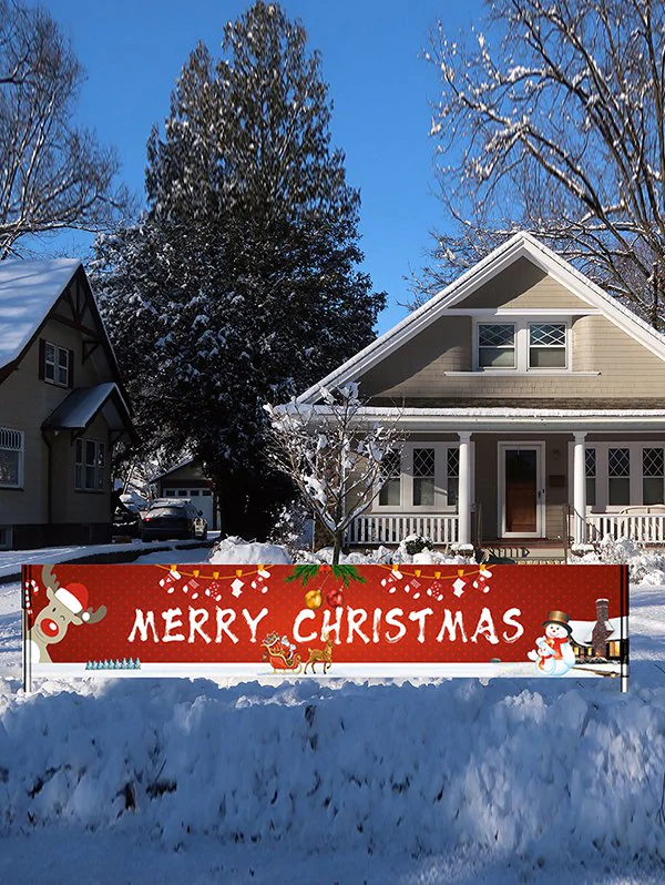 Merry Christmas Decoration Waterproof Outdoor Banner