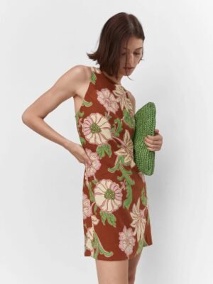 Linen Dress With Back Opening Dress