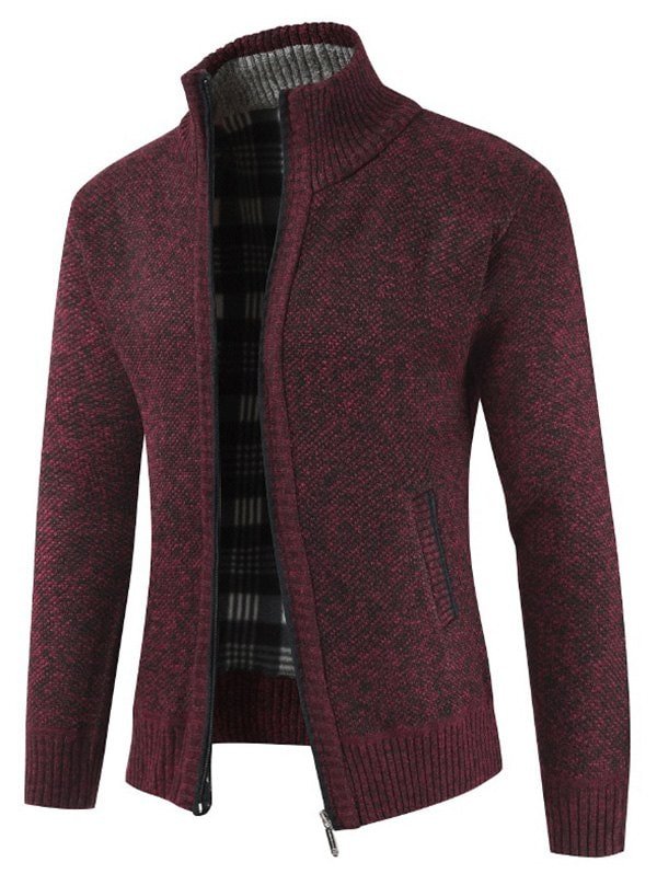 Stylish Stand Collar Sweater with Zipper for Men
