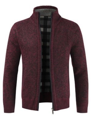 Stylish Stand Collar Sweater with Zipper for Men