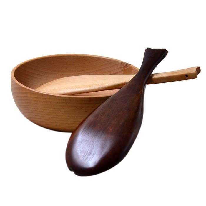 1PC Creative Fish Manual Sculpture Spoon Wooden Scoop Utensil