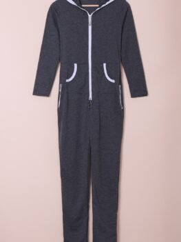 Trendy Hooded Zippered Long Sleeve Bodycon Jumpsuit For Women