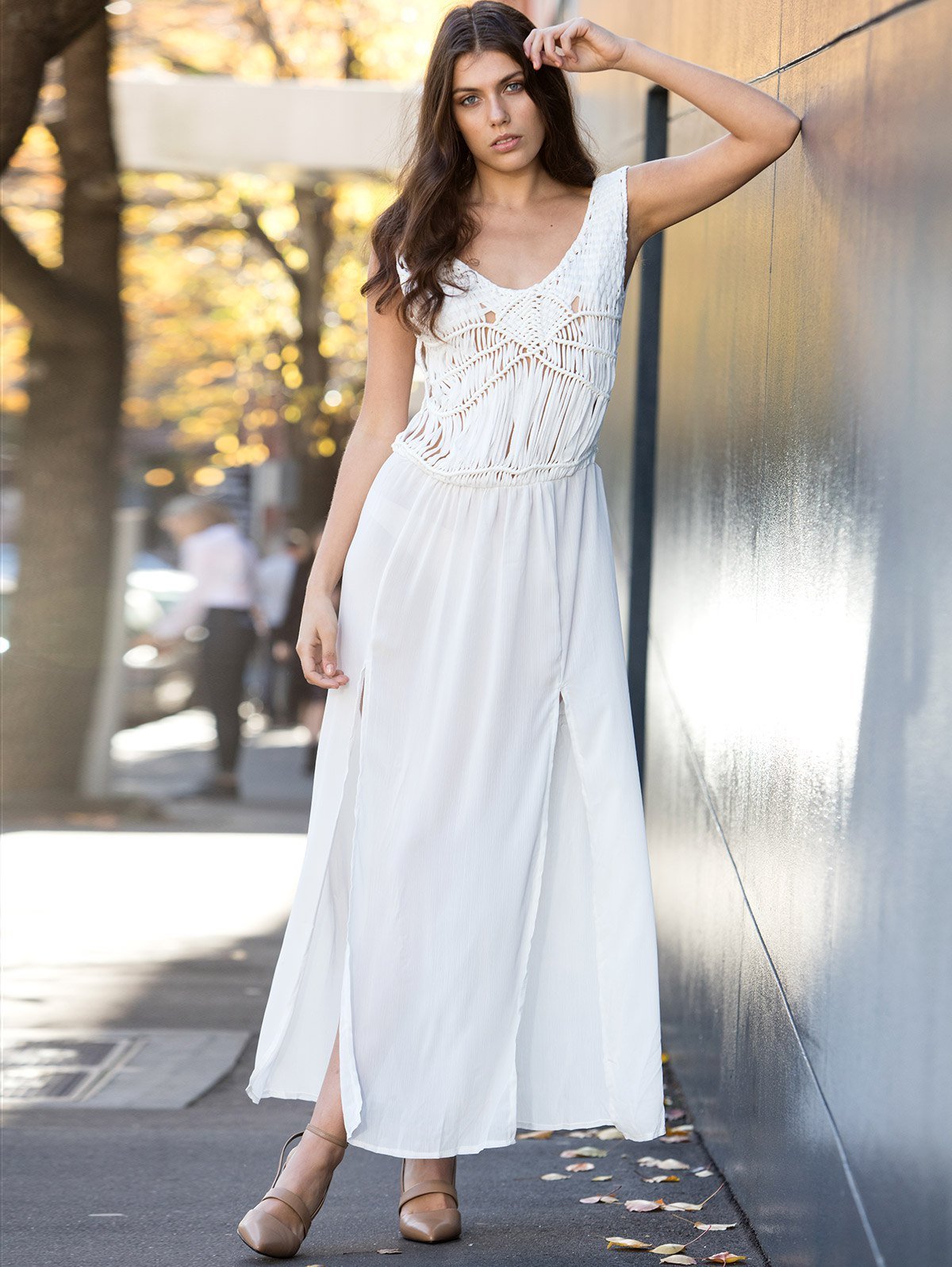 Trendy V-Neck Sleeveless Lace Furcal Cover-Up For Women