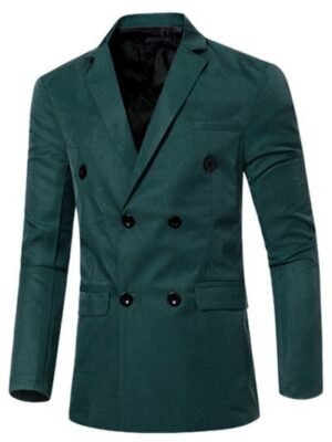 Flap-Pocket Design Casual Lapel Collar Double Breasted Blazer Fo