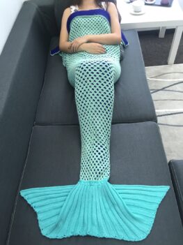 Creative Crochet Knitting Hollow Out Mermaid Blanket