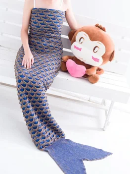 Fish Scale Warmth Comfortable Sofa Wrap Mermaid Blanket