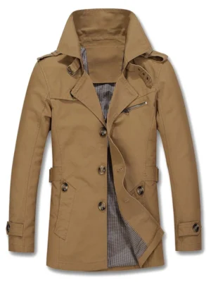Buckled Epaulet Design Single Breasted Coat