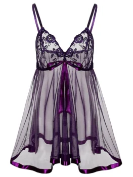 See Through Spaghetti Strap Plus Size Babydoll