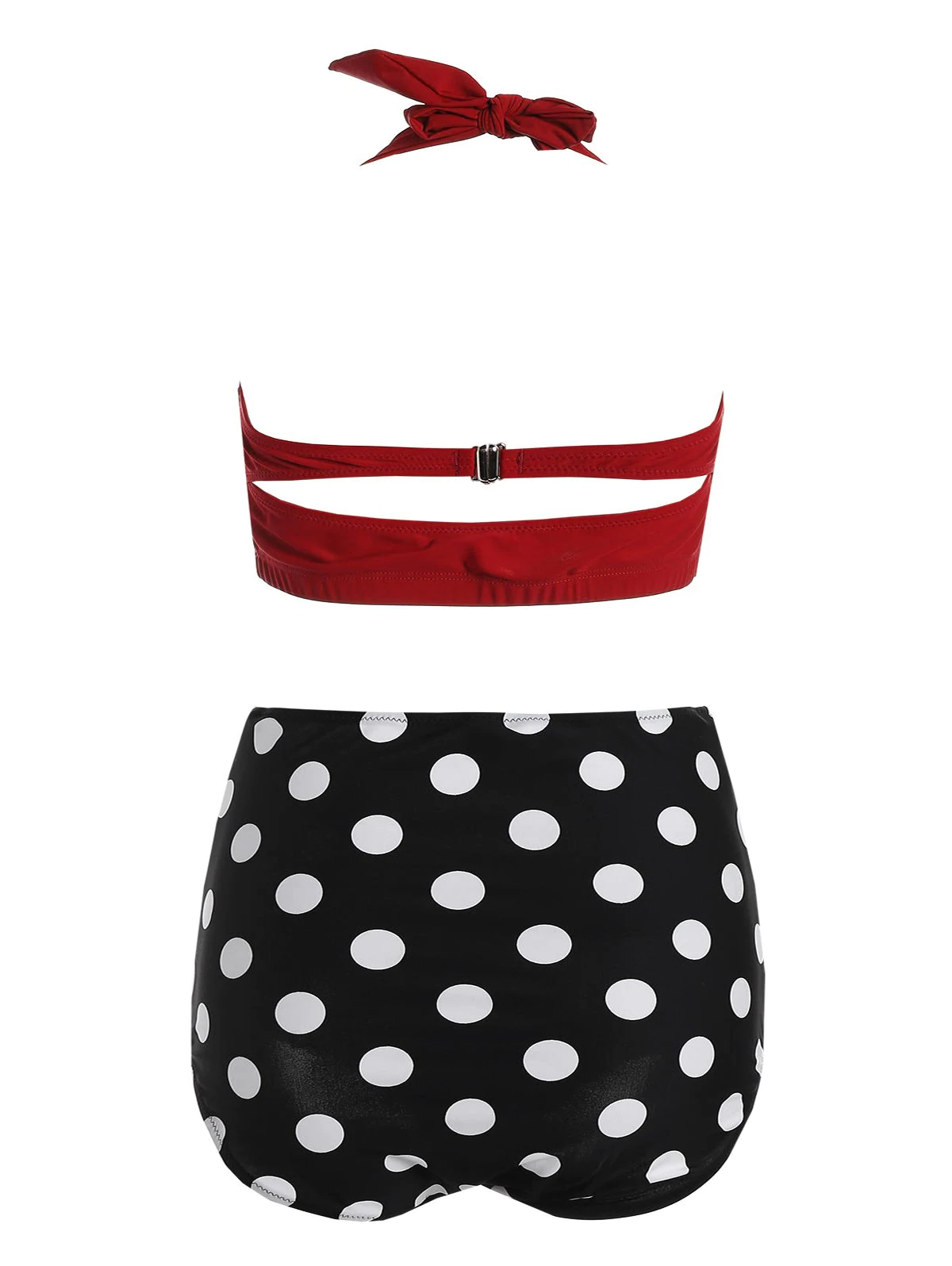 Plus Size Halter High Waist Polka Dot Bikini